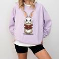 Cute Bookworm Bunny Reading For Kids And Teachers Comfort Colors Sweatshirt Crimson
