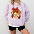 Cute Christmas Books Gingerbread Xmas Book Lover Teacher Comfort Colors Sweatshirt Crimson