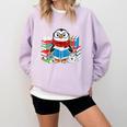 Cute Christmas A Penguin Reading Book Snowflake Hot Teacher Comfort Colors Sweatshirt Crimson