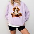 Cute Dog Beagle Reading Book Comfort Colors Sweatshirt Crimson Cute Dog Beagle Reading Book Comfort Colors Sweatshirt Crimson