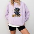 Cute Dragon Books Flower Bookworm Book Lover Comfort Colors Sweatshirt Crimson