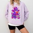 Cute Dragon Reading Books Bookworm Comfort Colors Sweatshirt Crimson