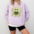 Cute Floral Frog Book Reading Comfort Colors Sweatshirt Crimson Cute Floral Frog Book Reading Comfort Colors Sweatshirt Crimson