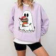 Cute Ghost Holding Books Bookish Christmas Comfort Colors Sweatshirt Crimson