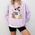 Cute Ghost Reading Book Librarian Book Lover Comfort Colors Sweatshirt Crimson