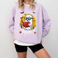 Cute Ghost Reading Book Retro Halloween Librarian Comfort Colors Sweatshirt Crimson Cute Ghost Reading Book Retro Halloween Librarian Comfort Colors Sweatshirt Crimson