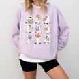 Cute Ghost Reading Books Teacher Halloween Reading Men Women Kids Comfort Colors Sweatshirt Crimson