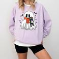 Cute Halloween Ghost Reading Book Comfort Colors Sweatshirt Crimson Cute Halloween Ghost Reading Book Comfort Colors Sweatshirt Crimson