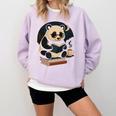 Cute Panda Reading Book Under Moon Bookworm Coffee Lover Comfort Colors Sweatshirt Crimson