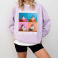 Cute Penguin Reading Book School Librarian Teacher Student Comfort Colors Sweatshirt Crimson