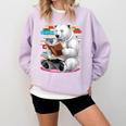 Cute Polar Bear Is Reading a Book Reading Polar Bear Comfort Colors Sweatshirt Crimson
