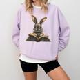 Cute Rabbit Bunny Book Lover Comfort Colors Sweatshirt Crimson