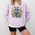 Cute Raccoon Reading Book Flowers Comfort Colors Sweatshirt Crimson
