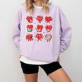 Cute Reading Hearts Valentine Day Book Lover Teacher Student Comfort Colors Sweatshirt Crimson