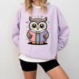 Cute Reading Owl Book Lover Teacher Librarian Bookworm Comfort Colors Sweatshirt Crimson Cute Reading Owl Book Lover Teacher Librarian Bookworm Comfort Colors Sweatshirt Crimson