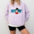 Cute Snowman Let It Snow I Have Books Reader Comfort Colors Sweatshirt Crimson