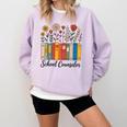 Cute Wildflower Book School Counseling Life School Counselor Comfort Colors Sweatshirt Crimson