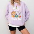 Cute Wildlife Zoo Animals For Book Reader Bookworms Comfort Colors Sweatshirt Crimson