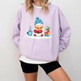Cute Winter Cozy Snowman Reading Book Lovers Xmas Snowman Comfort Colors Sweatshirt Crimson