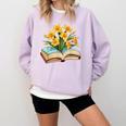 Daffodils Flowers Book Floral Comfort Colors Sweatshirt Crimson