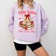 Dear Santa More Books Please Coquette Bow Books Christmas Comfort Colors Sweatshirt Crimson