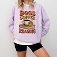 Dogs Coffee Reading Book Lover Comfort Colors Sweatshirt Crimson Dogs Coffee Reading Book Lover Comfort Colors Sweatshirt Crimson