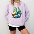 Dragon With Book Comfort Colors Sweatshirt Crimson