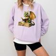 Dragon Bookworm Reading Book Graphic Comfort Colors Sweatshirt Crimson