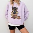 Dragon Read Books Be Kind Stay Weird Book Lover Comfort Colors Sweatshirt Crimson