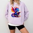 Dragon Reading a Book Bookworm Book Lover Comfort Colors Sweatshirt Crimson