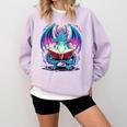 Dragon Reading Book Lover Comfort Colors Sweatshirt Crimson Dragon Reading Book Lover Comfort Colors Sweatshirt Crimson