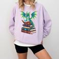 Dragon Reading Books Fantasy Lovers Mythical Creatures Comfort Colors Sweatshirt Crimson