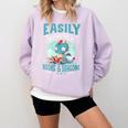 Easily Distracted By Books And Dragons Nerds Comfort Colors Sweatshirt Crimson