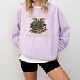 Easily Distracted By Books And Dragons Graphic Premium Comfort Colors Sweatshirt Crimson