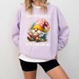 Easily Distracted By Books And Gnomes Book Reading Gnome Comfort Colors Sweatshirt Crimson