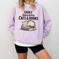 Easily Distracted By Cats And Books Cute Book Lover Comfort Colors Sweatshirt Crimson Easily Distracted By Cats And Books Cute Book Lover Comfort Colors Sweatshirt Crimson