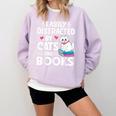 Easily Distracted By Cats And Books Cute Cat And Book Lovers Comfort Colors Sweatshirt Crimson Easily Distracted By Cats And Books Cute Cat And Book Lovers Comfort Colors Sweatshirt Crimson