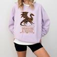 Easily Distracted By Dragons And Books Library Dragon Lover Comfort Colors Sweatshirt Crimson