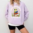 Easily Distracted By Frogs And Books Comfort Colors Sweatshirt Crimson