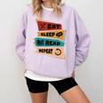Eat Sleep Read Repeat Reading Books Reader Bookworm Comfort Colors Sweatshirt Crimson