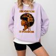 Education Is Freedom Teacher Book Black History Month Comfort Colors Sweatshirt Crimson