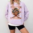 Education Is Freedom Teacher Books Black History Month Comfort Colors Sweatshirt Crimson Education Is Freedom Teacher Books Black History Month Comfort Colors Sweatshirt Crimson
