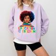 Education Is Freedom History Girl Women Book Lover Comfort Colors Sweatshirt Crimson