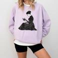 Emily Dickinson Reading A Book Comfort Colors Sweatshirt Crimson