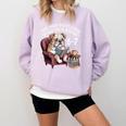 English Bulldog Dog Reading Book 67 Six Seven Meme Comfort Colors Sweatshirt Crimson