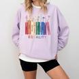 Equality Flower Books Equal Rights Social Justice Feminist Comfort Colors Sweatshirt Crimson
