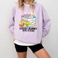 Every Bunny Loves To Read Easter Cute Reading Books Lover Comfort Colors Sweatshirt Crimson