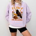 F CAW F Crow I'm Reading Book Lover Fall Comfort Colors Sweatshirt Crimson