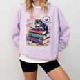 Fantasy Drama Tragedy Cute Cat Book Lover Readers Librarians Comfort Colors Sweatshirt Crimson