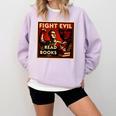Fight Evil Read Books Propaganda Poster Comfort Colors Sweatshirt Crimson Fight Evil Read Books Propaganda Poster Comfort Colors Sweatshirt Crimson